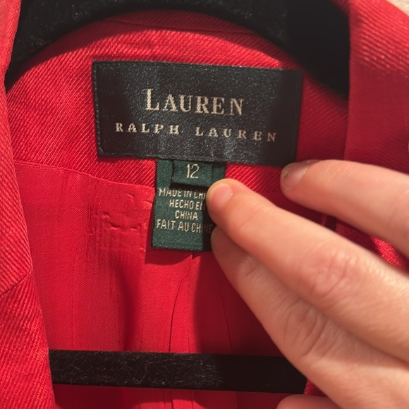 Lauren Ralph Lauren Stylish Red 100% Linen Blazer 12 - Picture 3 of 10